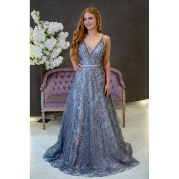 Grey/Blue Debs Dress 20715