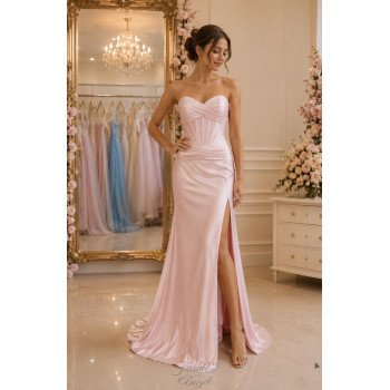 Pink Satin Debs Dress Style...