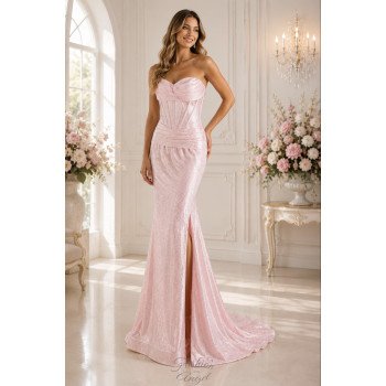 Pink Satin Debs Dress with...