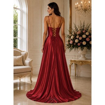 Red Satin Debs Dress Style...