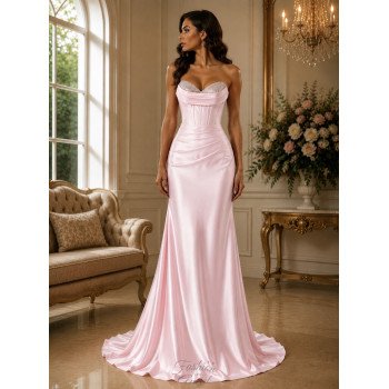 Pink Satin Debs Dress Style...