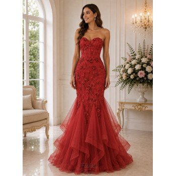 Red Fishtail Debs Dress...